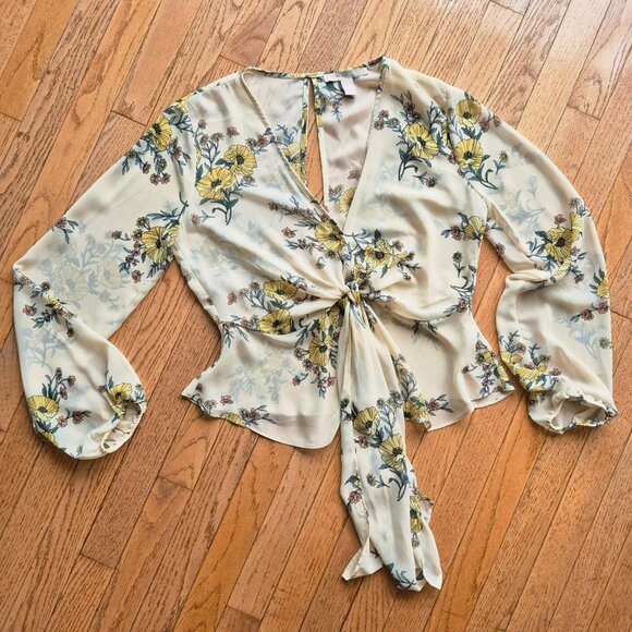 Forever 21 Contemporary Floral Blouse Large - Picture 1 of 14